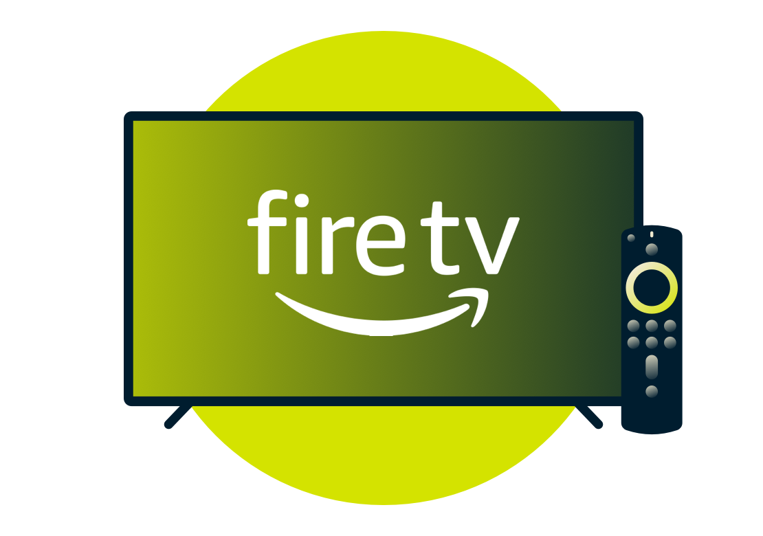 Television screen with Amazon Fire TV logo.