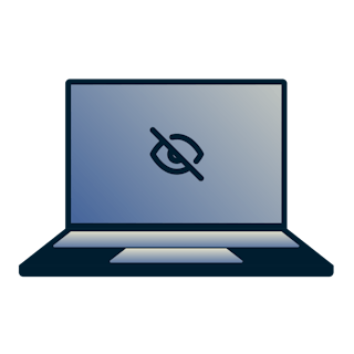 Laptop with blocked access to content and apps.